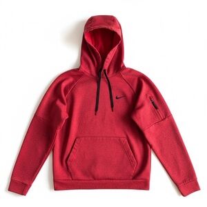 Nike Therma Fit Hoodie Fleece Lined Sweatshirt Athletic Streetwear Red Medium